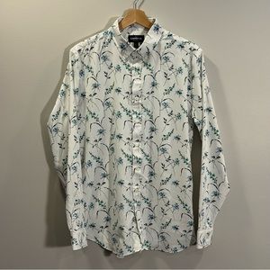 Express Floral Pattern Dress Shirt Slim Medium Stretch